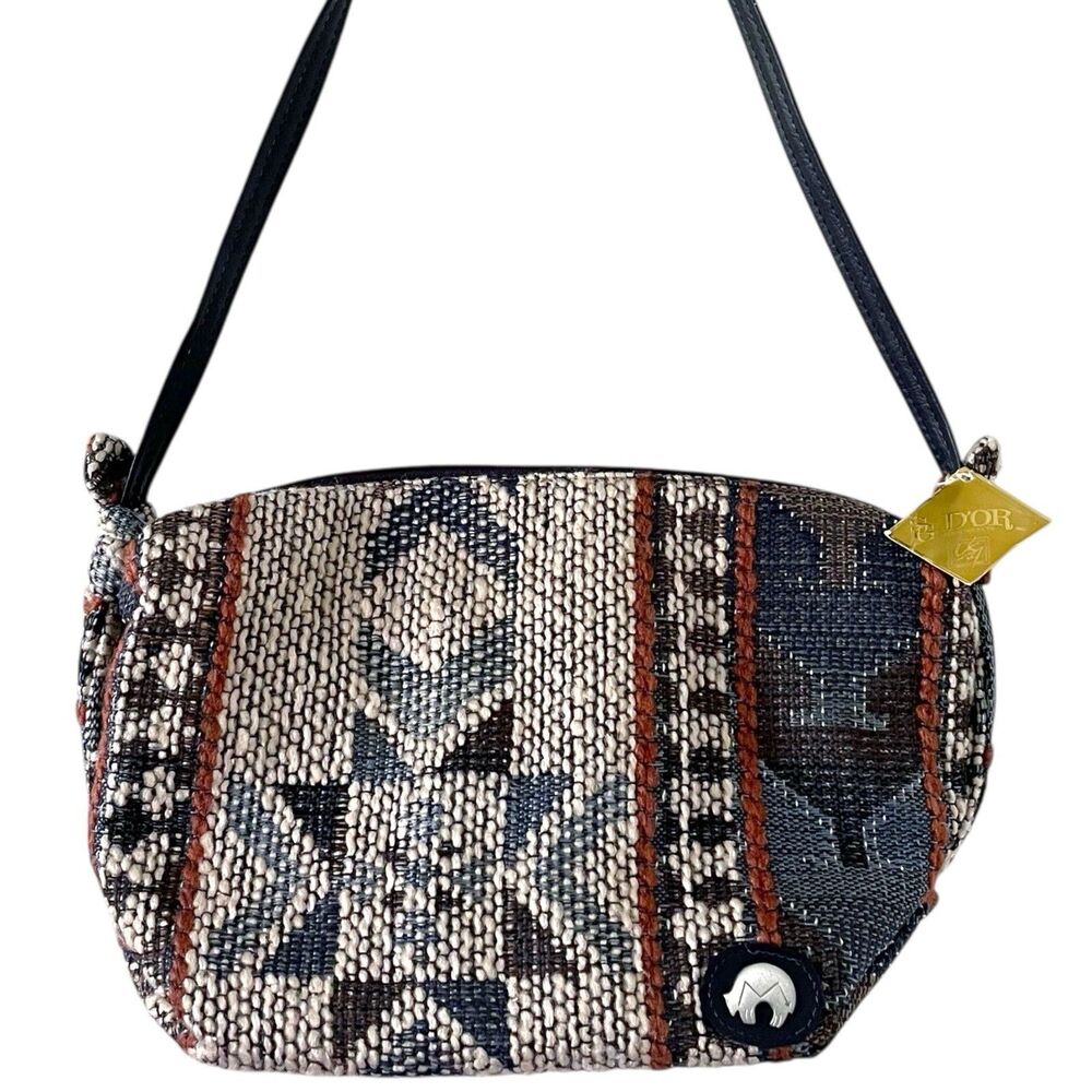 Vtg 80s Southwestern Aztec Native Boho Folk Hippie Geometric Bag Purse Handbag